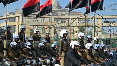 Preparations for the 76th Republic Day underway in Lucknow (Mushtaq Ali/HT) Preparations for the 76th Republic Day underway in Lucknow (Mushtaq Ali/HT)