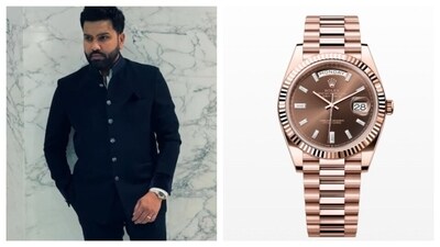 Rohit Sharma looked fashionable as he wore a Rolex watch. (PC: Instagram/@rohitsharma45 & rolex.com) Rohit Sharma looked fashionable as he wore a Rolex watch. (PC: Instagram/@rohitsharma45 & rolex.com)