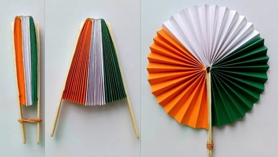 Try creative tricolour paper craft for decor. (Picture courtesy: YouTube/ Crafting with Rachna)