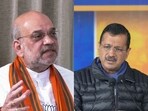 Union home minister Amit Shah and AAP convenor Arvind Kejriwal. Union home minister Amit Shah and AAP convenor Arvind Kejriwal.