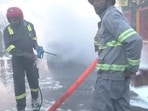 Several fire tenders rushed to the scene to extinguish the flames. No one was hurt in the incident. Several fire tenders rushed to the scene to extinguish the flames. No one was hurt in the incident.