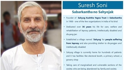 Suresh Soni is a social worker from Sabarkantha and he dedicated his life to care of leprosy patients. Suresh Soni is a social worker from Sabarkantha and he dedicated his life to care of leprosy patients.