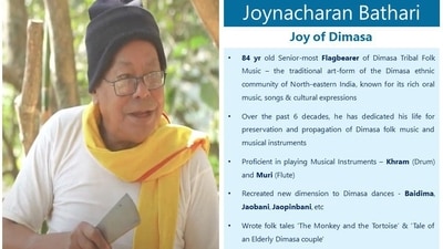Jyonacharan Bathari is also known as ‘Joy of Dimasa’. He is 84 years old living legend of the Tribal Dimasa folk culture from Dima Hasao. Jyonacharan Bathari is also known as ‘Joy of Dimasa’. He is 84 years old living legend of the Tribal Dimasa folk culture from Dima Hasao. 