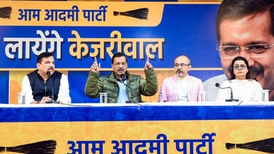 In the political war, the AAP branded the BJP as the “Bharatiya Jhootha Party” and “Gali Galouch Party.” (ANI) In the political war, the AAP branded the BJP as the “Bharatiya Jhootha Party” and “Gali Galouch Party.” (ANI)