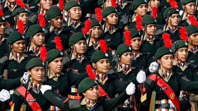 In pic; National Cadet Corps (NCC) cadets during full dress rehearsal for Republic Day parade 2025, at Kartavya Path in New Delhi. (Rahul Singh/ANI) In pic; National Cadet Corps (NCC) cadets during full dress rehearsal for Republic Day parade 2025, at Kartavya Path in New Delhi. (Rahul Singh/ANI)