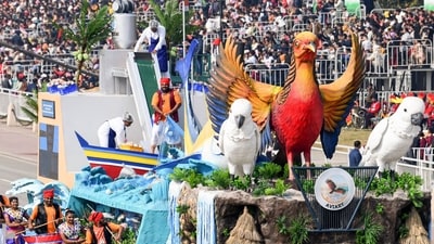 Dadra and Nagar Haveli tableaux during full dress rehearsal for Republic Day parade 2025, at Kartavya Path in New Delhi (Rahul Singh/ANI) Dadra and Nagar Haveli tableaux during full dress rehearsal for Republic Day parade 2025, at Kartavya Path in New Delhi (Rahul Singh/ANI)