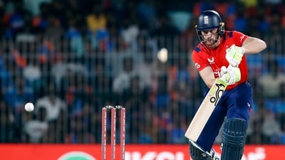 England seemed to be dependent on Jos Buttler again to provide the goods, and the captain walked to talk of them being more aggressive than they were in the first T20I. However, Buttler ended up perishing early this time, falling to Axar Patel on 45 off 30 balls in the 10th over. (ANI) England seemed to be dependent on Jos Buttler again to provide the goods, and the captain walked to talk of them being more aggressive than they were in the first T20I. However, Buttler ended up perishing early this time, falling to Axar Patel on 45 off 30 balls in the 10th over. (ANI)
