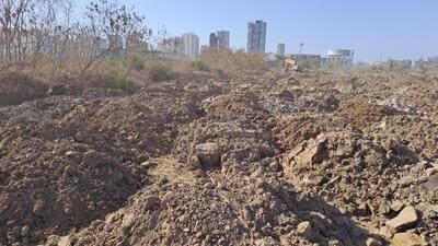 As per the inspection report submitted by the officers and the land records, the plots where the debris was dumped were owned by Estate Investment Company Private Limited and Mira Real Estate Developers. The indiscriminate dumping had impacted 50 sq-mt of mangrove’s buffer adversely, as 10,000 to 12,000 kg of debris had been dumped in cement bags. (Azim Tamboli/HT) As per the inspection report submitted by the officers and the land records, the plots where the debris was dumped were owned by Estate Investment Company Private Limited and Mira Real Estate Developers. The indiscriminate dumping had impacted 50 sq-mt of mangrove’s buffer adversely, as 10,000 to 12,000 kg of debris had been dumped in cement bags. (Azim Tamboli/HT)