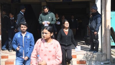 Candidates coming out of exam centre at Patliputra in Patna after appearing for CMAT exam. (Santosh Kumar ) Candidates coming out of exam centre at Patliputra in Patna after appearing for CMAT exam. (Santosh Kumar )