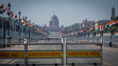 Kartavya Path in New Delhi decked up for Republic Day celebrations. (Raj K Raj/HT Photo) Kartavya Path in New Delhi decked up for Republic Day celebrations. (Raj K Raj/HT Photo)