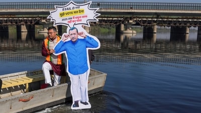 Delhi assembly polls: Yamuna River pollution, is a prominent topic in the political landscape of Delhi. (PTI) Delhi assembly polls: Yamuna River pollution, is a prominent topic in the political landscape of Delhi. (PTI)