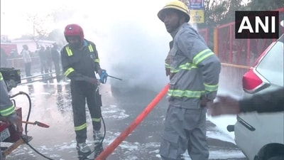 Several fire tenders rushed to the scene to extinguish the flames. No one was hurt in the incident. (ANI) Several fire tenders rushed to the scene to extinguish the flames. No one was hurt in the incident. (ANI)