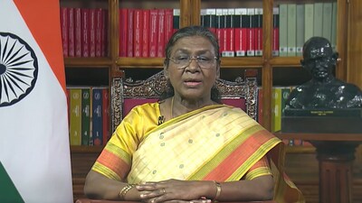 President Droupadi Murmu speaks during her address to the nation on the eve of Republic Day. President Droupadi Murmu speaks during her address to the nation on the eve of Republic Day.