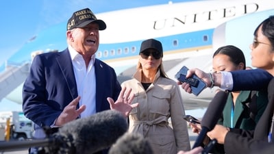 President Donald Trump visited California to survey the disaster zone (AP) President Donald Trump visited California to survey the disaster zone (AP)