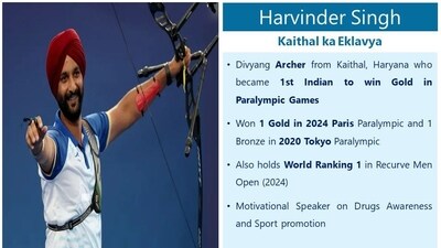 Harvinder Singh is a para archer who won India a gold medal in Paris and bronze in Tokyo Olympics. Harvinder Singh is a para archer who won India a gold medal in Paris and bronze in Tokyo Olympics.