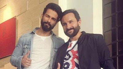 Shahid Kapoor says he's "happy" to see Saif Ali Khan "back and doing well."