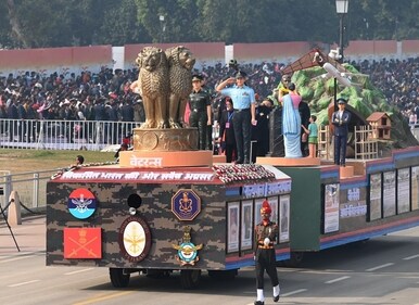 The role played by the Armed Forces' veterans, during and after their service, as depicted in the Veteran's tableau during the full dress rehearsal for Republic Day Parade 2025. (Photo: Arvind Yadav/HT) The role played by the Armed Forces' veterans, during and after their service, as depicted in the Veteran's tableau during the full dress rehearsal for Republic Day Parade 2025. (Photo: Arvind Yadav/HT)