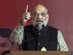 Amit Shah speaks during a public meeting for the upcoming Delhi assembly elections, at Narela. Amit Shah speaks during a public meeting for the upcoming Delhi assembly elections, at Narela.
