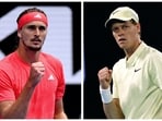 A combination picture shows Germany's Alexander Zverev and Italy's Jannik Sinner ahead of the Australian Open final