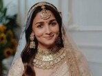 Sabyasachi designed Alia Bhatt's ivory organza saree for her wedding to Ranbir Kapoor. Sabyasachi designed Alia Bhatt's ivory organza saree for her wedding to Ranbir Kapoor.