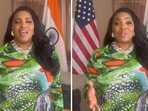 Dressed in a green, saffron and white dress, the singer shared a video of her singing India's national anthem on social media. Dressed in a green, saffron and white dress, the singer shared a video of her singing India's national anthem on social media.