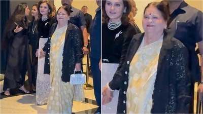 Kokilaben Ambani shines at Sabyasachi’s 25th Anniversary Show in stunning yellow saree. (Instagram) Kokilaben Ambani shines at Sabyasachi’s 25th Anniversary Show in stunning yellow saree. (Instagram)