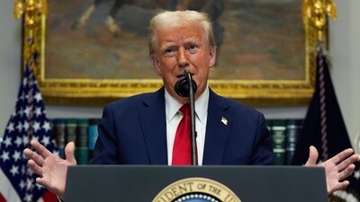 Donald Trump news live: President Donald Trump speaks in the Roosevelt Room of the White House (AP) Donald Trump news live: President Donald Trump speaks in the Roosevelt Room of the White House (AP)
