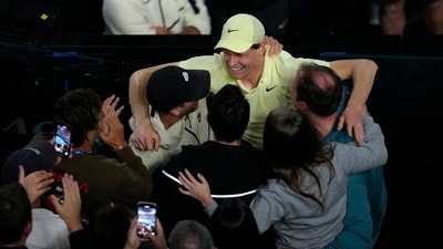 Jannik Sinner defeated Alexander Zverev on Sunday to claim back-to-back Australian Open titles. (AP) Jannik Sinner defeated Alexander Zverev on Sunday to claim back-to-back Australian Open titles. (AP)