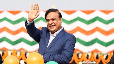 Assam chief minister Himanta Biswa Sarma during 76th Republic Day celebrations, in Dibrugarh on Sunday (himantabiswa-X)