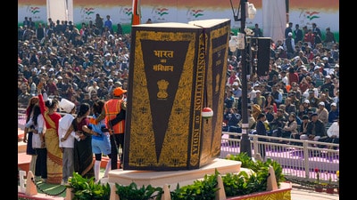 How much Indians trust their Constitution was evident during the recent general election (PTI Photo/Shahbaz Khan) (PTI01_26_2025_000408A) (PTI) How much Indians trust their Constitution was evident during the recent general election (PTI Photo/Shahbaz Khan) (PTI01_26_2025_000408A) (PTI)