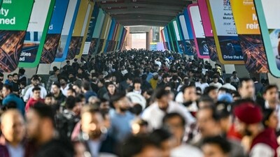The Bharat Mobility Global Expo 2025 drew huge crowds in Delhi, as auto enthusiasts united to experience the newest designs and innovations in the industry. (Money Sharma/AFP) The Bharat Mobility Global Expo 2025 drew huge crowds in Delhi, as auto enthusiasts united to experience the newest designs and innovations in the industry. (Money Sharma/AFP)