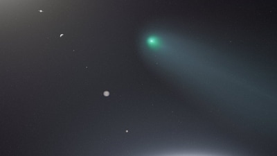 A composite image made using real telescope images captured during the planet parade. (X/Andrew Mccarthy) A composite image made using real telescope images captured during the planet parade. (X/Andrew Mccarthy)