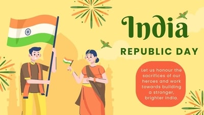 Republic day commemorates the adoption of the Constitution of India on January 26, 1950. (Image by Canva) Republic day commemorates the adoption of the Constitution of India on January 26, 1950. (Image by Canva)