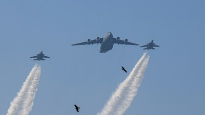 Republic Day 2025: Indian Air Force (IAF) fly past during Republic Day parade 2025 at Kartavya Path in Delhi. (ANI) Republic Day 2025: Indian Air Force (IAF) fly past during Republic Day parade 2025 at Kartavya Path in Delhi. (ANI)