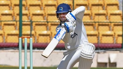 Punjab's captain Shubman Gill plays a shot on the third day of a Ranji Trophy cricket match against Karnataka. (PTI) Punjab's captain Shubman Gill plays a shot on the third day of a Ranji Trophy cricket match against Karnataka. (PTI)