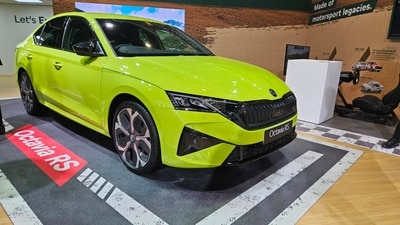 The Skoda Octavia RS unveiled at Auto Expo 2025, features a 2.0-litre turbo-petrol engine with 264 bhp, reaching 0-100 kmph in 6.4 seconds. Priced around <span class='webrupee'>₹</span>50 lakh, it will launch later this year along with the new-gen Skoda Superb, expected to be priced over <span class='webrupee'>₹</span>60 lakh. (HT Photo) The Skoda Octavia RS unveiled at Auto Expo 2025, features a 2.0-litre turbo-petrol engine with 264 bhp, reaching 0-100 kmph in 6.4 seconds. Priced around <span class='webrupee'>₹</span>50 lakh, it will launch later this year along with the new-gen Skoda Superb, expected to be priced over <span class='webrupee'>₹</span>60 lakh. (HT Photo)