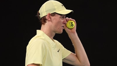 Speaking after the match, Sinner said, “I would like to start with Sascha. Again a tough day for you, your whole team and family.” (AFP) Speaking after the match, Sinner said, “I would like to start with Sascha. Again a tough day for you, your whole team and family.” (AFP)