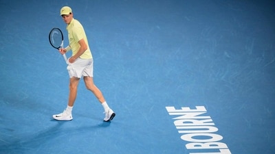 It was a one-sided affair as Sinner did not face a single break point through the two-hour, 42-minute match. (AFP) It was a one-sided affair as Sinner did not face a single break point through the two-hour, 42-minute match. (AFP)