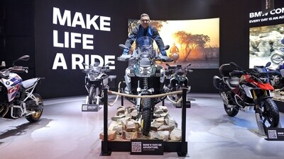 Vikram Pawah, President and CEO, BMW Group India with the all-new BMW R 1300 GS Adventure that was launched at Auto Expo 2025. (HT Photo) Vikram Pawah, President and CEO, BMW Group India with the all-new BMW R 1300 GS Adventure that was launched at Auto Expo 2025. (HT Photo)