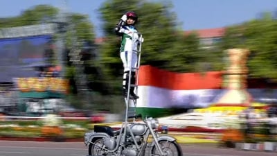 Republic Day 2025: The Corps of Signals Motorcycle Rider Display Team, famously known as ‘The Dare Devils’, (YouTube/DD) Republic Day 2025: The Corps of Signals Motorcycle Rider Display Team, famously known as ‘The Dare Devils’, (YouTube/DD)