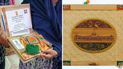 The idea behind the box was President Droupadi Murmu's who sought the help of the National Institute of Design (NID). (X/@appostalcircle, Rashtrapati Bhavan) The idea behind the box was President Droupadi Murmu's who sought the help of the National Institute of Design (NID). (X/@appostalcircle, Rashtrapati Bhavan)