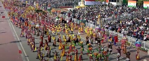5,000 artists from different part of the country performed over 45 dance forms during the Republic Day Parade at Kartavya Path (YouTube/DD)
