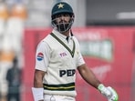 Shan Masood was involved in a heated exchange with a reporter after the latter asked whether he intends to leave Pakistan's Test captaincy on his own. (Photo by Aamir QURESHI / AFP) Shan Masood was involved in a heated exchange with a reporter after the latter asked whether he intends to leave Pakistan's Test captaincy on his own. (Photo by Aamir QURESHI / AFP)