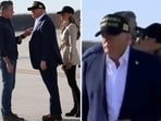 Melania Trump wore a striking hat this time as well, but she seemed to take the California Governor' Newsom's kiss without any hesitation.