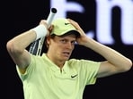Jannik Sinner reacts after winning the Australian Open final against Alexander Zverev.