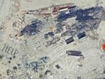 Mysterious signs have 'Help' written in debris have popped up near a Los Angeles shipping yard. Mysterious signs have 'Help' written in debris have popped up near a Los Angeles shipping yard.
