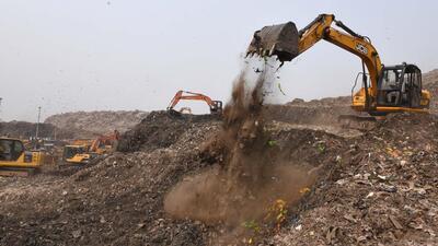 A view of the Bhalswa landfill in New Delhi. (Arvind Yadav/HT Photo) A view of the Bhalswa landfill in New Delhi. (Arvind Yadav/HT Photo)