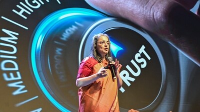 Securities and Exchange Board of India (SEBI) Chairperson, Madhabi Puri Buch speaks at the 13th edition of 'AIBI Annual Convocation 2024-2025, at Jio Convention Centre, BKC, in Mumbai on Tuesday. (Sandeep Anandrao Mahankal/ANI) Securities and Exchange Board of India (SEBI) Chairperson, Madhabi Puri Buch speaks at the 13th edition of 'AIBI Annual Convocation 2024-2025, at Jio Convention Centre, BKC, in Mumbai on Tuesday. (Sandeep Anandrao Mahankal/ANI)
