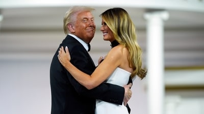 President Donald Trump and first lady Melania Trump dance at the Commander in Chief Ball, part of the 60th Presidential Inauguration, Monday, Jan. 20, 2025, in Washington. SNL took swipe at Trump and his family in latest episode of SNL. (AP) President Donald Trump and first lady Melania Trump dance at the Commander in Chief Ball, part of the 60th Presidential Inauguration, Monday, Jan. 20, 2025, in Washington. SNL took swipe at Trump and his family in latest episode of SNL. (AP)