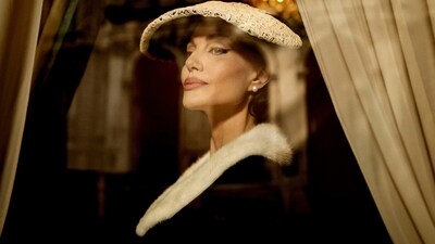 This image released by Netflix shows Angelina Jolie as Maria Callas in a scene from Maria. (Pablo Larraín/Netflix via AP) (AP)